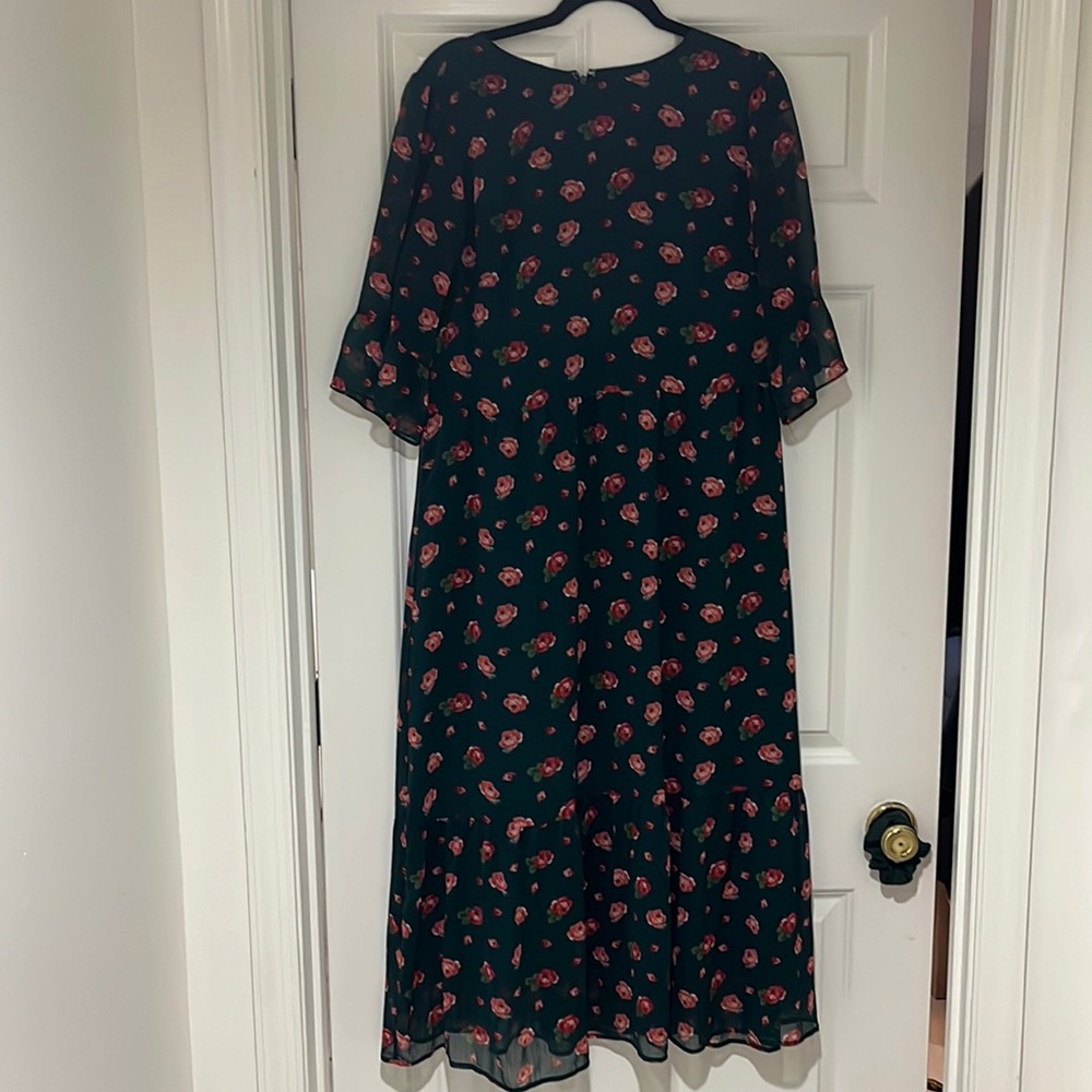 Loft midi tiered floral dress